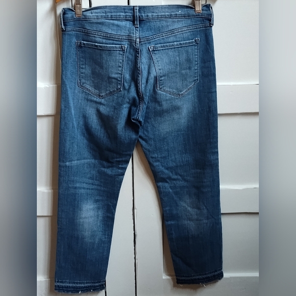 Banana Republic Women's Straight Crop Denim Blue Jeans | Distressed | Sz 28 - Picture 2 of 5
